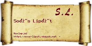 Soós Lipót névjegykártya